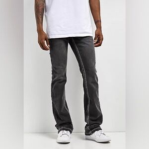 Zumiez Ninth Hall Black Denim Stacked Flare Jeans